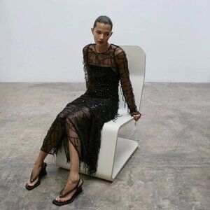 Paris Georgia Bianca Fringe Dress